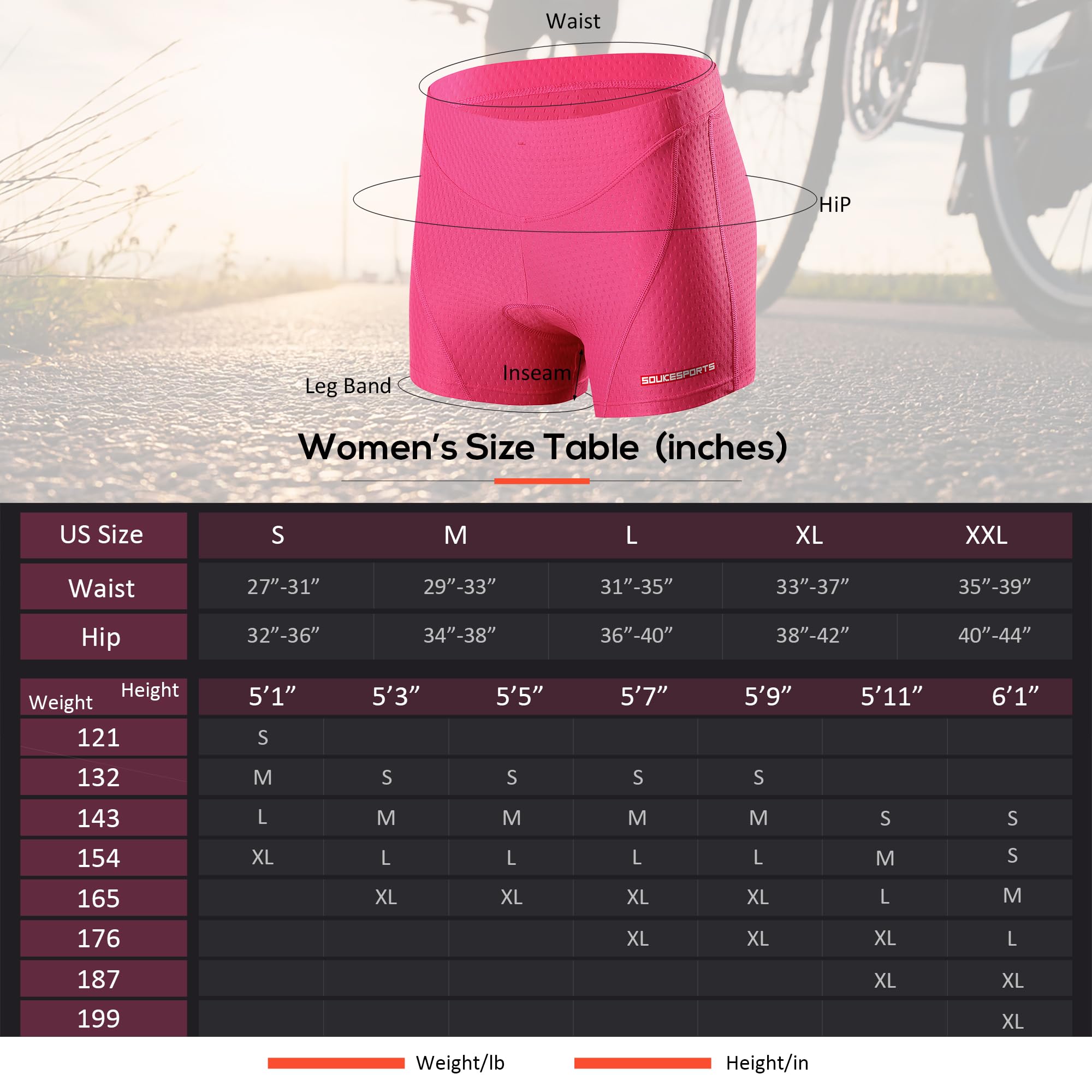 Damen 4D gepolstert atmungsaktiv Fahrrad Unterwäsche Shorts Unterhosen