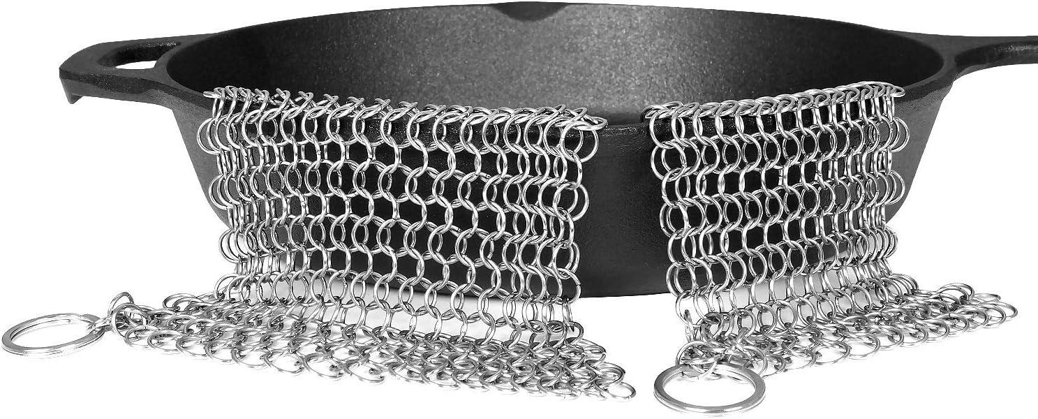 PETTYOLL 2Pcs Cast Iron Scrubbers, 7 X 7 Inch Cast Iron