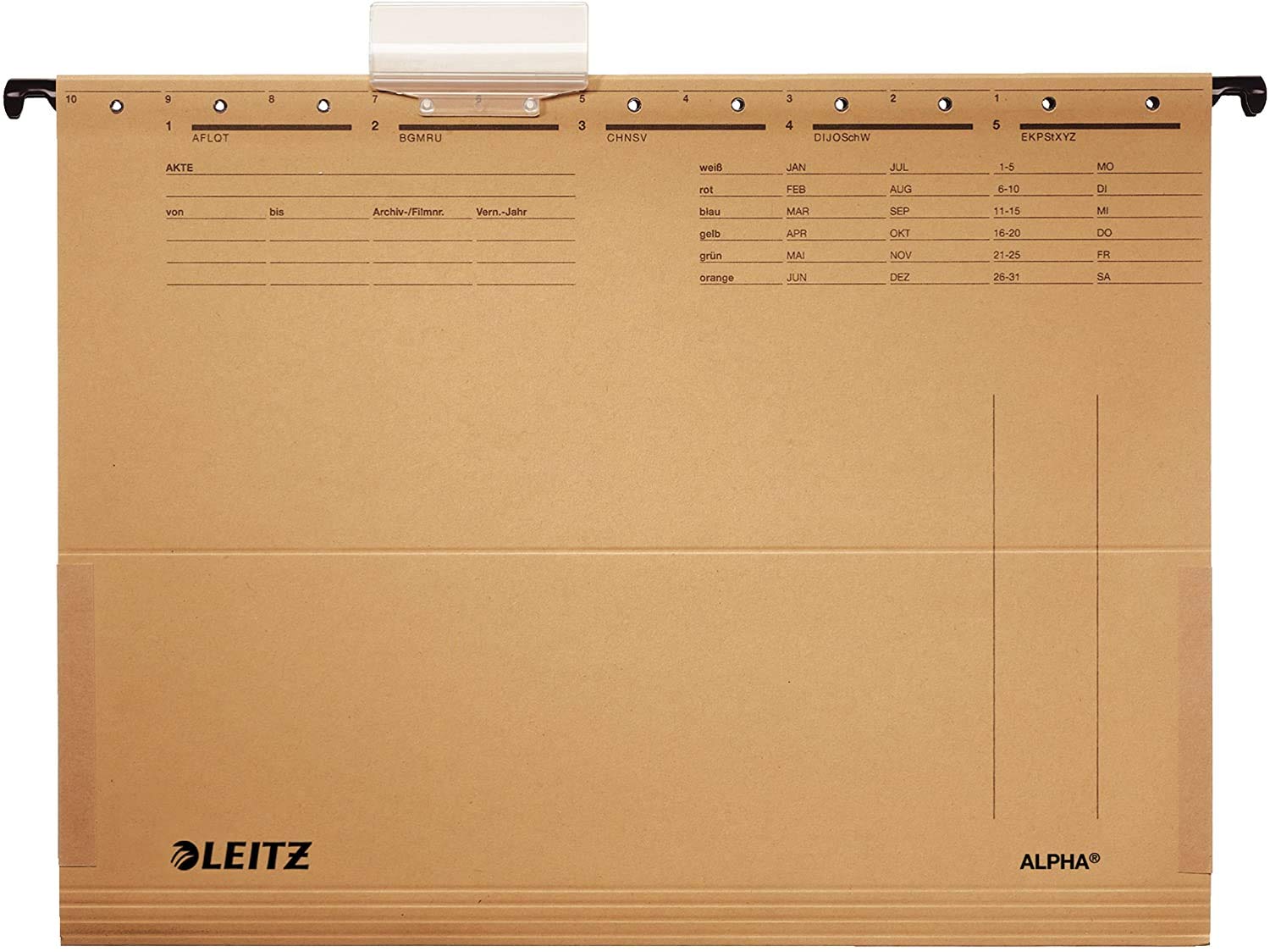 Leitz 1916-30-00-10x Hängetaschen 1916/3 seitlich verschließbar mit Frosch (50er Pack)