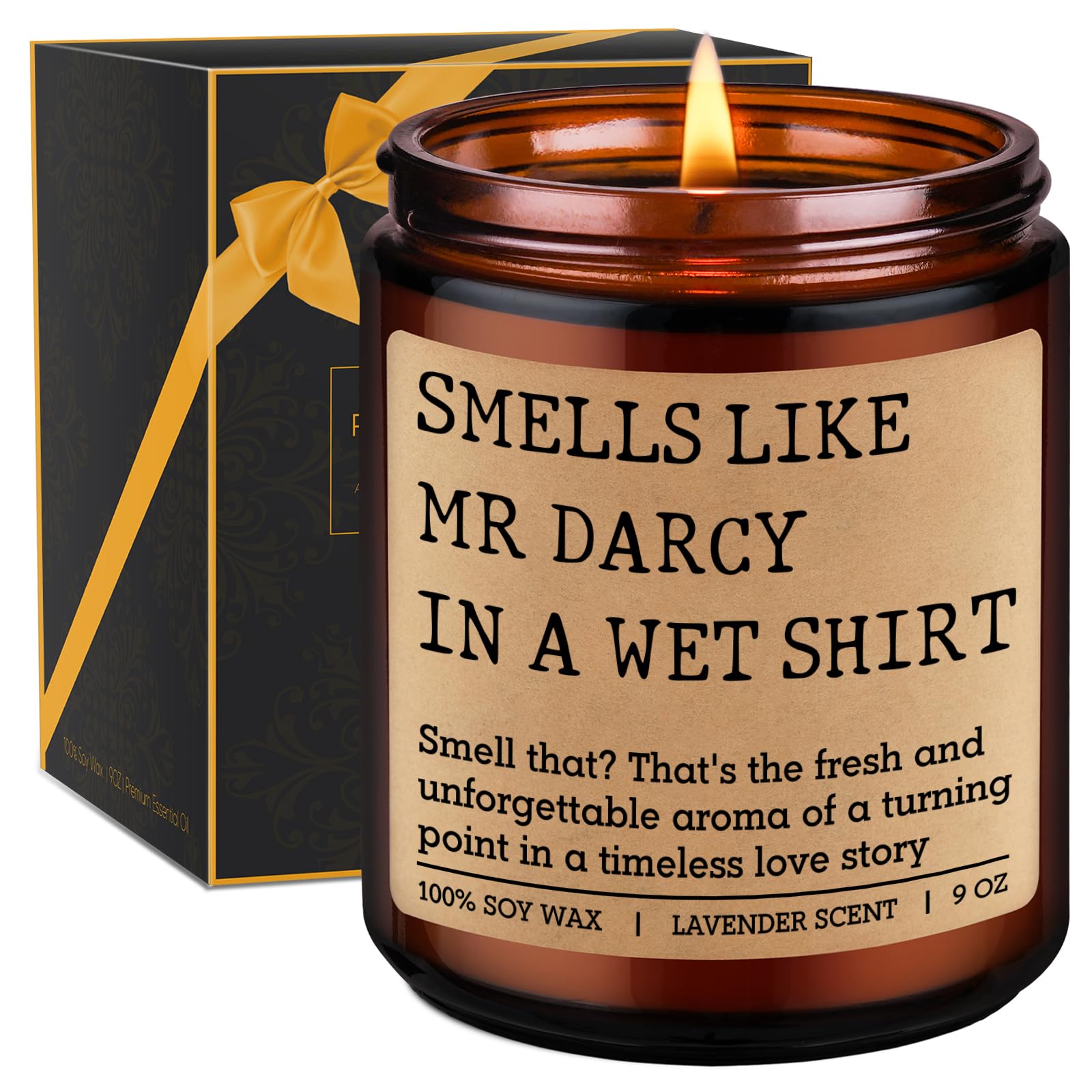 GSPY Mr Darcy Candle - Pride and Prejudice Gifts for Women, Men - Bookish, Reading, Literary, Book Lovers Gifts for Jane Austen Fans - Funny Mothers Day, Birthday Decor for Readers, Bookworm, Nerd
