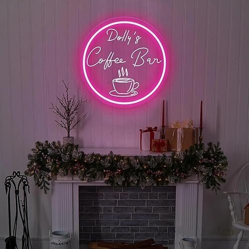 Miniatura 2 de Letrero de neón personalizable con luz LED regulable para cafetería, cafetería, tienda, nombre, para cafetería, cafetería, hogar, bar, restaurante,