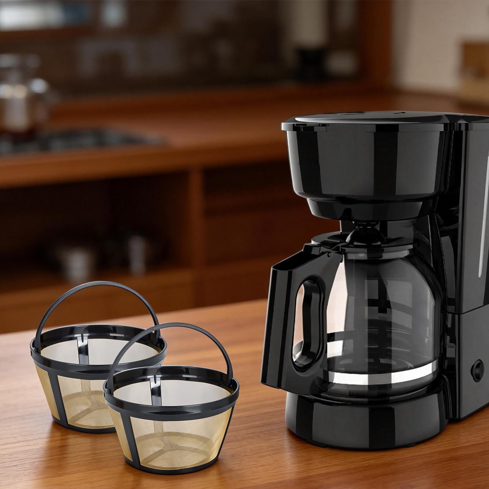 Wiederverwendbarer Kaffeefilter, 8–12 Tassen, kompatibel mit Mr. Coffee, Black and Decker und den meisten Standard-Kaffeemaschinen für 8–12 Tassen, permanenter Kaffeefilter, passend für Mr Coffee