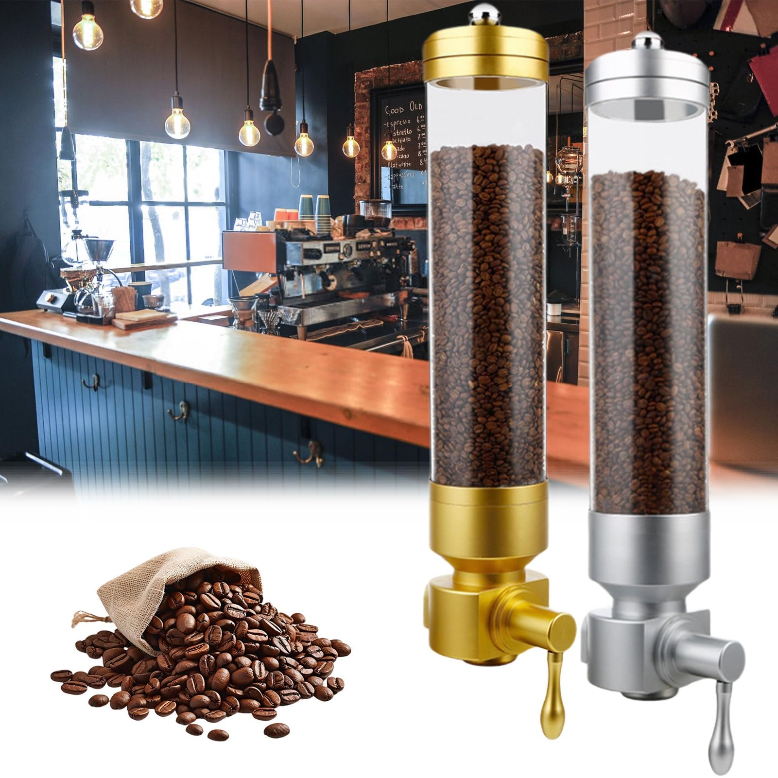 Distributeur de grains café en acrylique