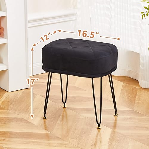 Miniatura 2 de Cpintltr Taburetes de tocador multifuncionales, taburete otomano de terciopelo, taburete otomano para cambiar, taburete de maquillaje, taburete de