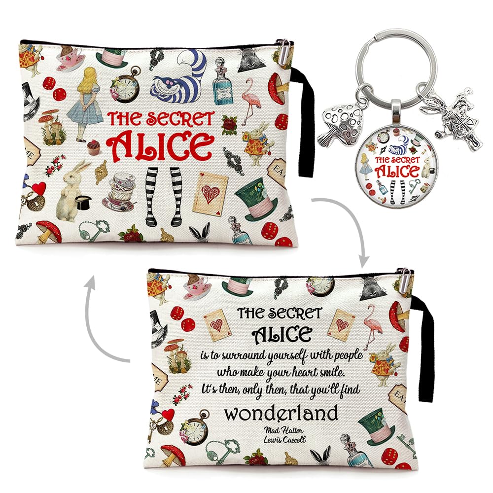 ZHANTUONE Fairy Tale Funny Cosmetic Bag keychain pendant Set, for Travel Toiletry Zipper Storage Pouch Makeup Bag, Motivational Gifts for Friends