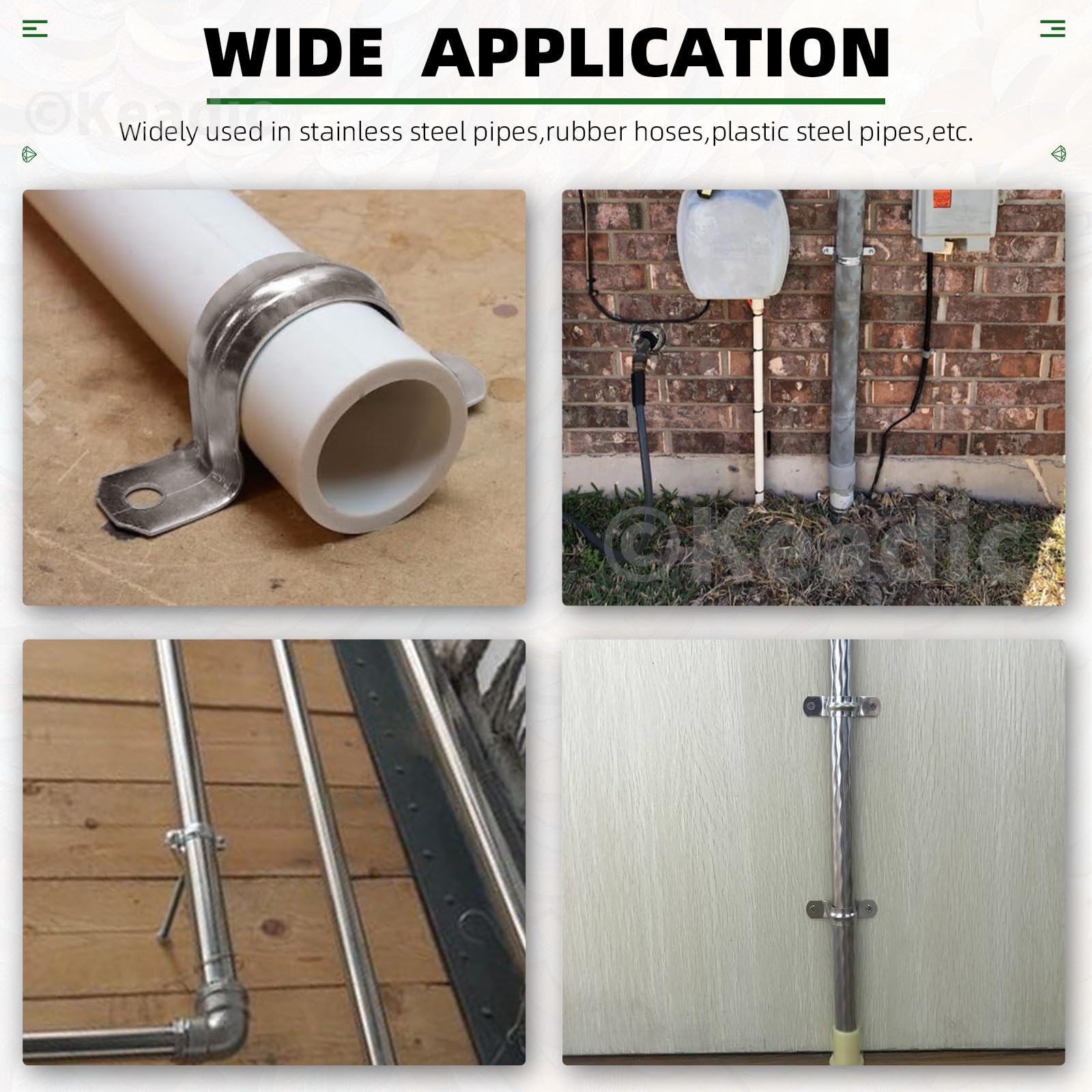 SWZHAI 32 cinghie rigide M25 a due fori, staffe a U in acciaio inox da