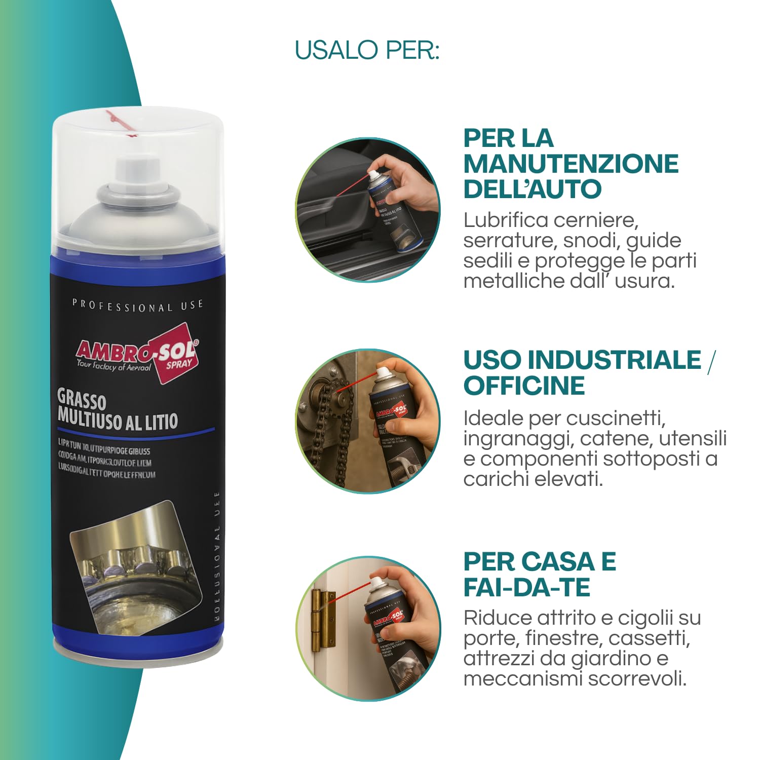 12 Bombolette Spray di Grasso Multiuso Grasso Multiuso al Litio di Colore Marrone Chiaro ad Alte Prestazioni, prolungato Potere lubrificante e Anti-grippante, Anti-Usura e Anti-ruggine