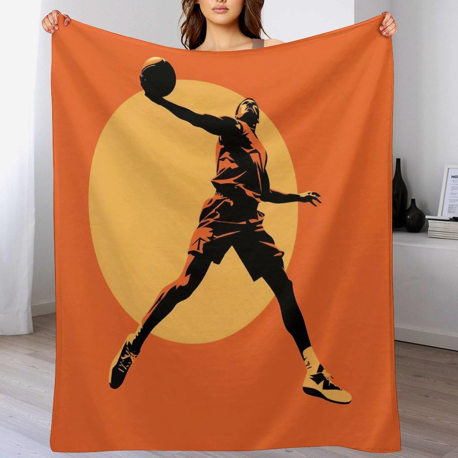 Manta de baloncesto gruesa de franela para sofá cama juvenil pequeña 130x150
