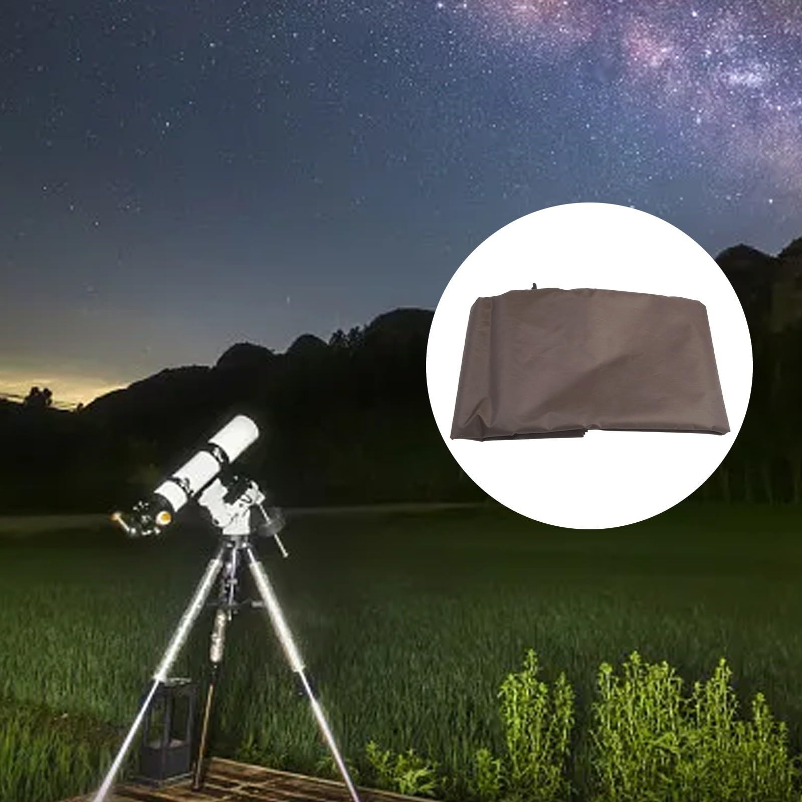 420D Oxford Housse de protection télescope 160 x 120 cm - Bâche robuste noir et gris extérieur pluie poussière