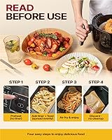 Vista 6 de Katbite Forros desechables para freidora de aire – Forros cuadrados antiadherentes de papel para freidora de aire de 8 pulgadas, papel pergamino sin