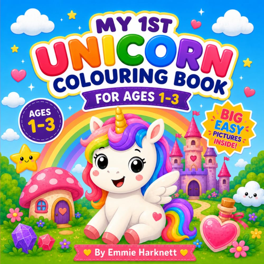 My 1st Unicorn Colouring Book: Cute & Easy Unicorn Colouring Book for Toddlers Ages 1-3 | Big Simple Pictures for Little Hands