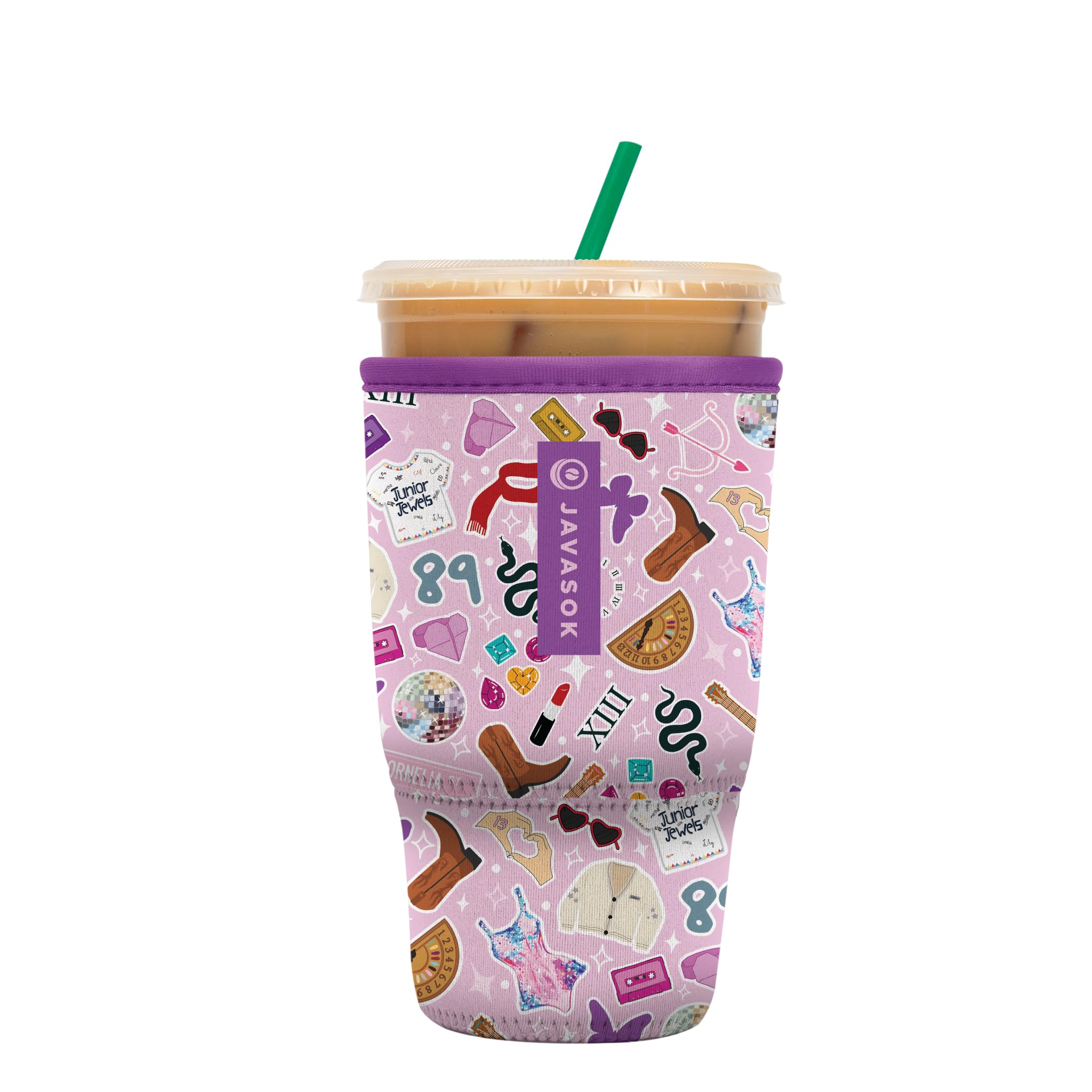 Sok It JavaSok Iced Coffee & Cold Soda Insulated Neoprene Cup Sleeve (On Tour, Large: 30-32oz)