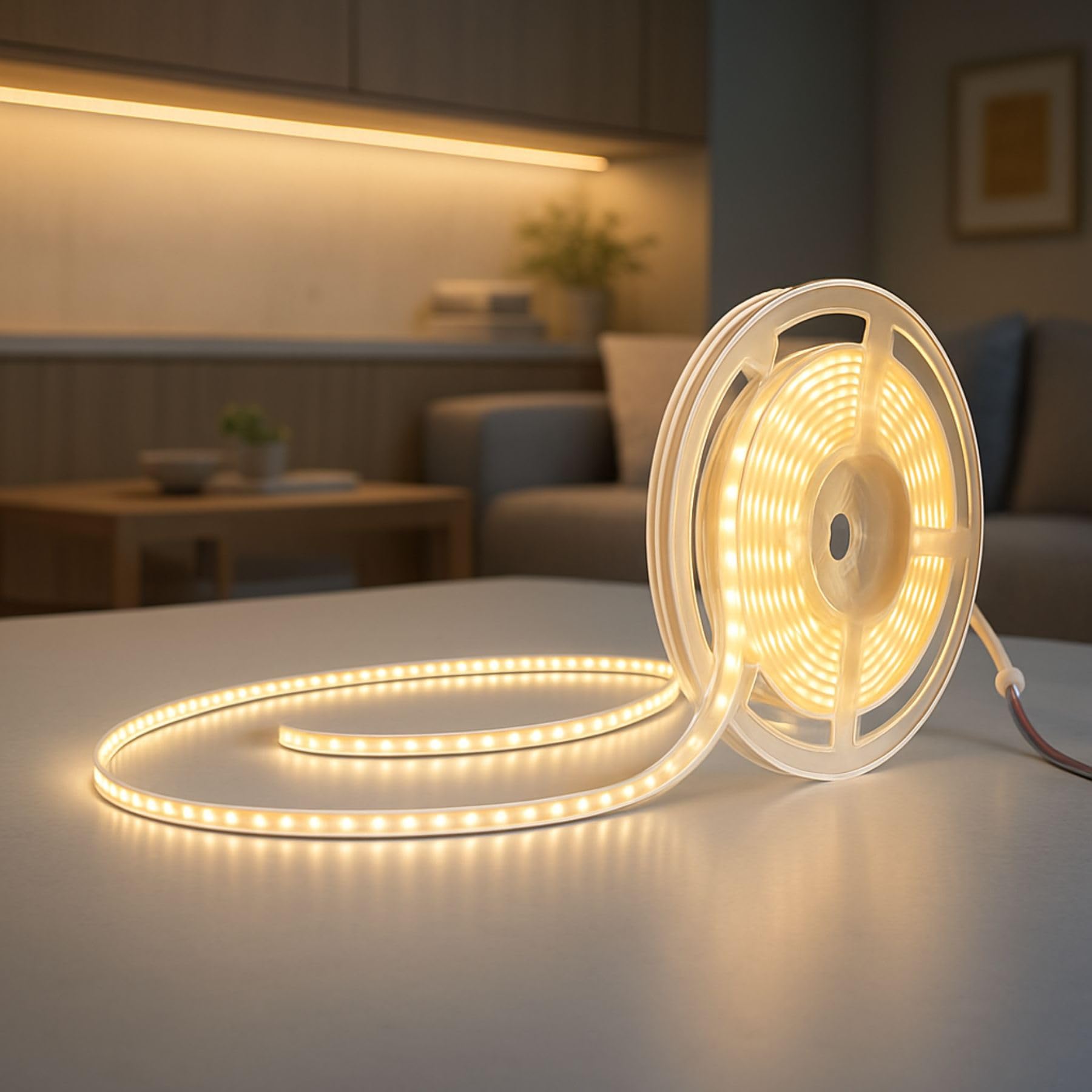 Striscia LED 24V Slim 4mm, Bianco Neutro 4000K, 16W/M 110LM/W CRI>90, Tagliabile Ogni 5cm Da 8 SMD 2216, Super Luminoso Totale 8800lm, Angolo 180°, Larghezza 4mm, Lunga da 5 Metri, IP20