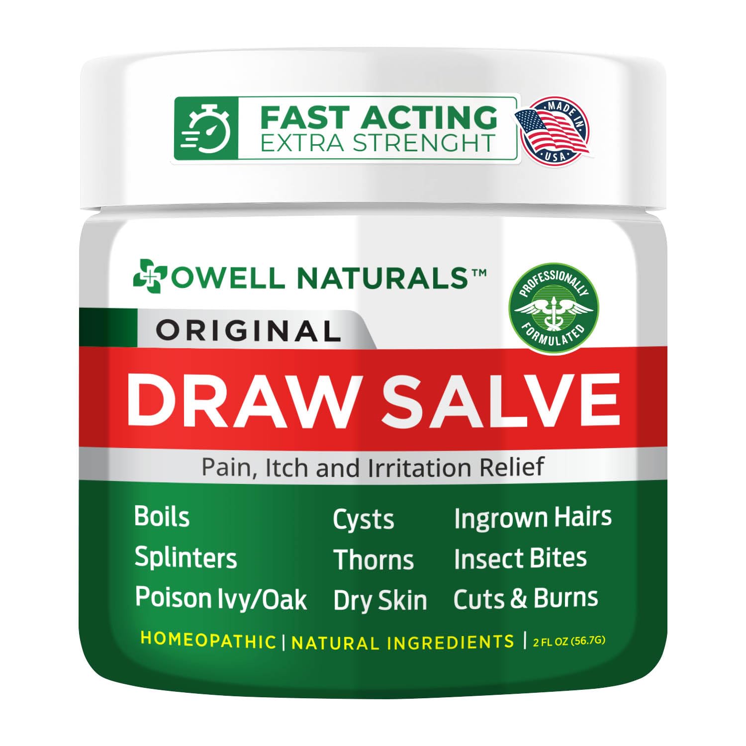Sponsored Ad - OWELL NATURALS Drawing Salve, 2 Fl Oz Ointment Multipurpose for Boil Removal, Cyst, Bumps, HS, Deep ingrown Hair, Splinter Out, Itch from Insect Bites, Poison Ivy