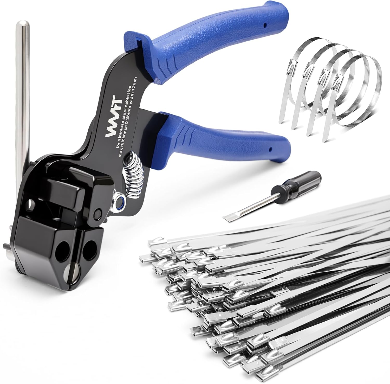 WMT HSG-600FK Stainless Steel Cable Tie Gun Kit, Metal Cutting Zip Tie Tool