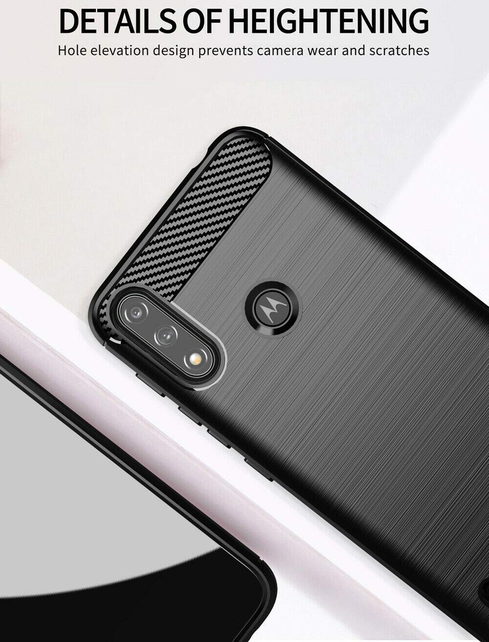 PIXFAB Per Motorola E7i Power Case, Custodia Antiurto, Anello