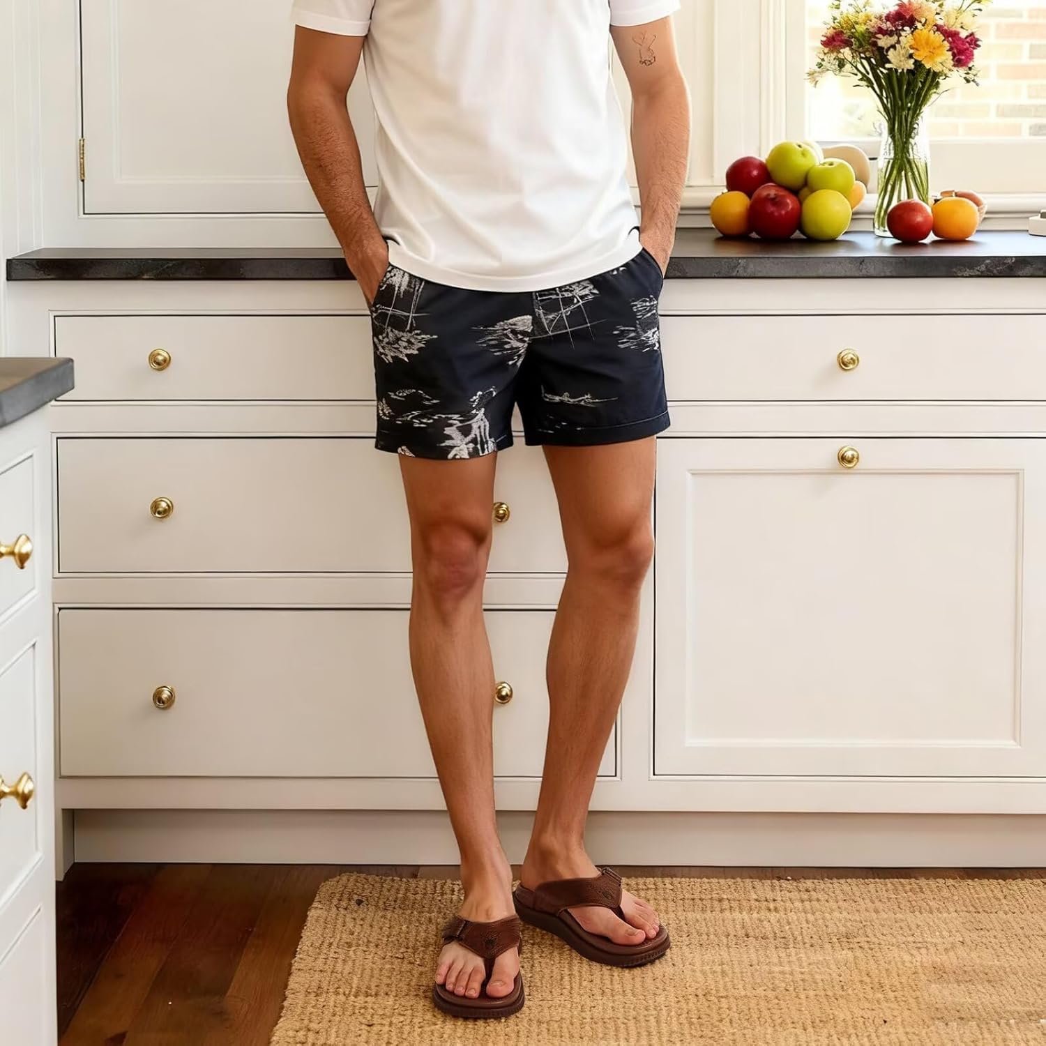 KuaiLu Men's Orthotic Cushion Flip Flops Mens Athletic Recovery Foam Walking Sandals Lightweight Summer Beach Flip-Flop Slides Shoes for Man, Soft Comfort Fit & Arch Support - Image 2