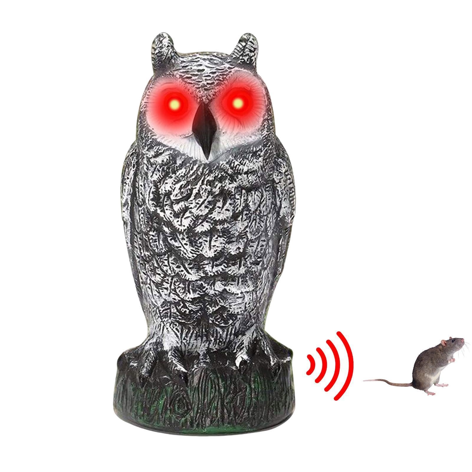 Amazon.co.jp: フクロウの恐怖像-角のあるフクロウの鳥像、怖い音の