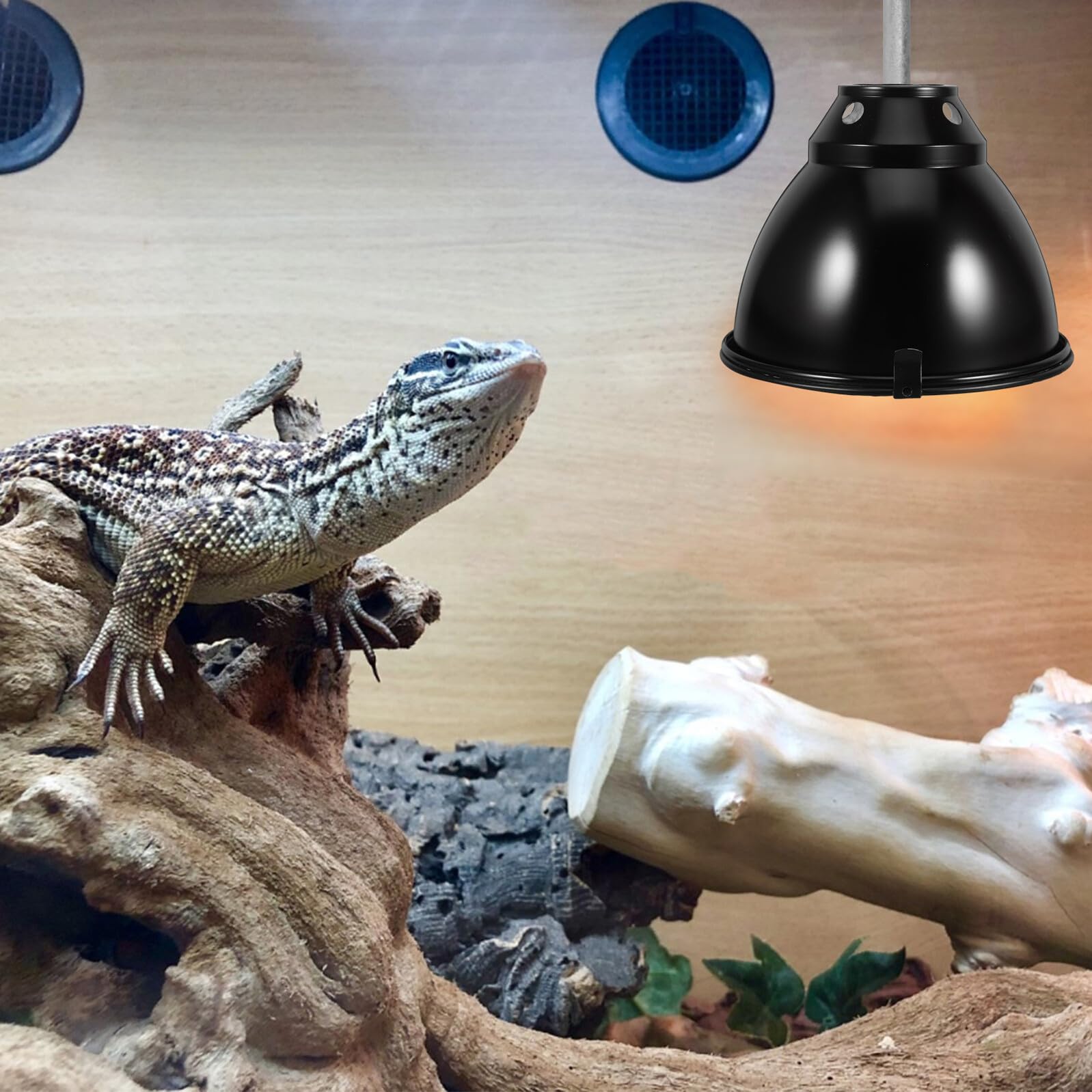 2 Sets Reptilien Lampenschutz aus Edelstahl Hohlkugel Lampenschirm mit Reflektor Schutzabdeckung für Wärmelampen im Terrarium Kompatibel mit Bartagamen und Anderen Reptilien