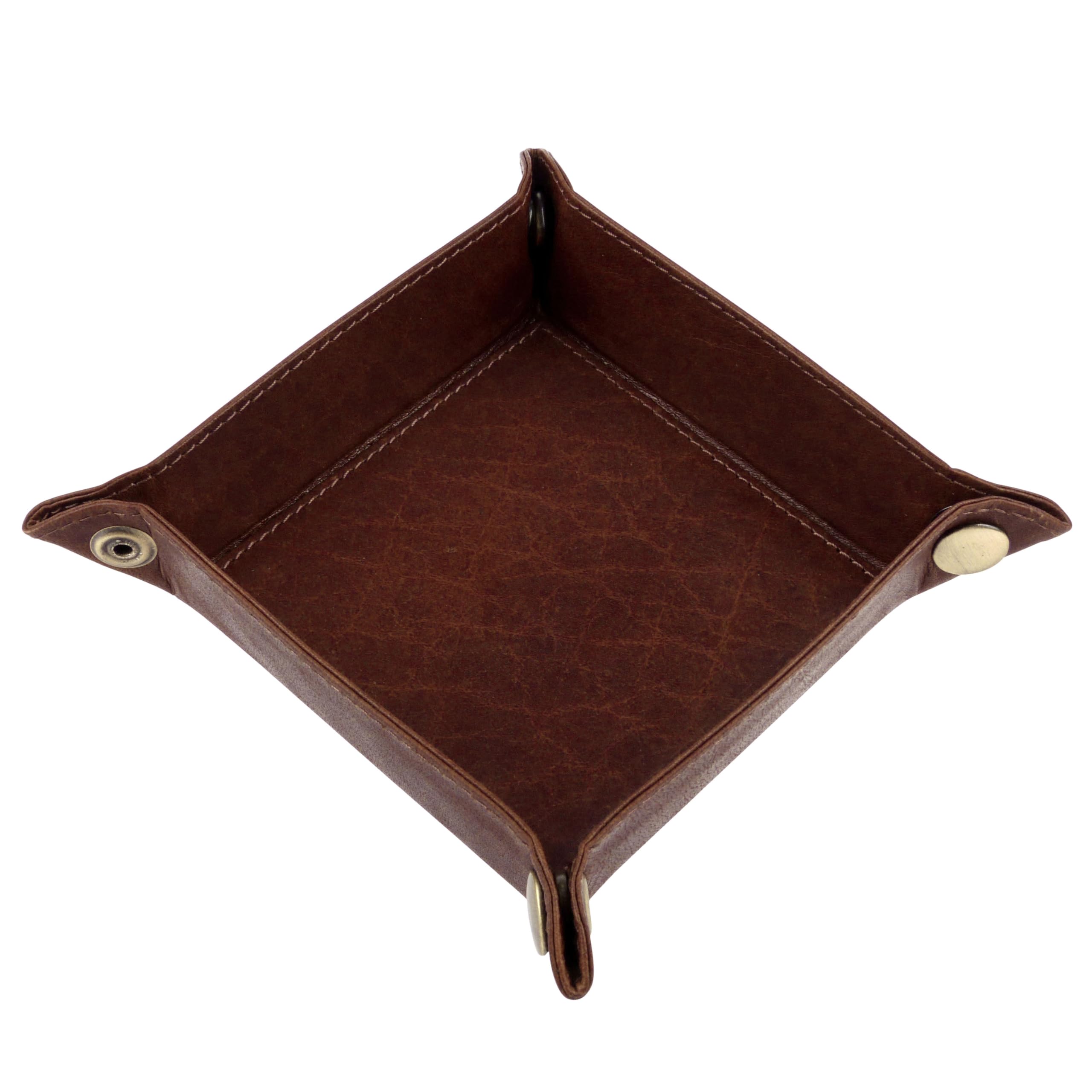 Oakridge Leather Men's Brown Change Coin/Tidy Tray