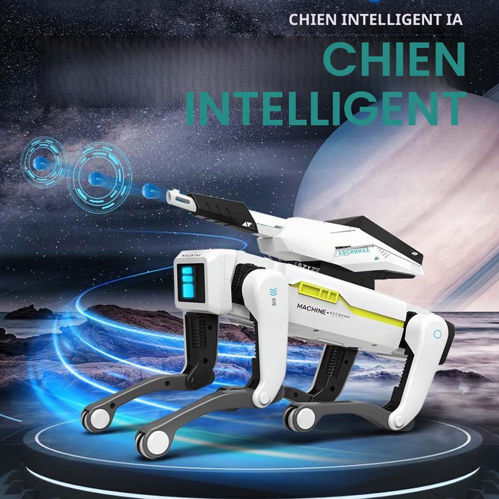 Robot chien télécommandé intelligent avec tour de protection, contrôle par application, programmable, dansant