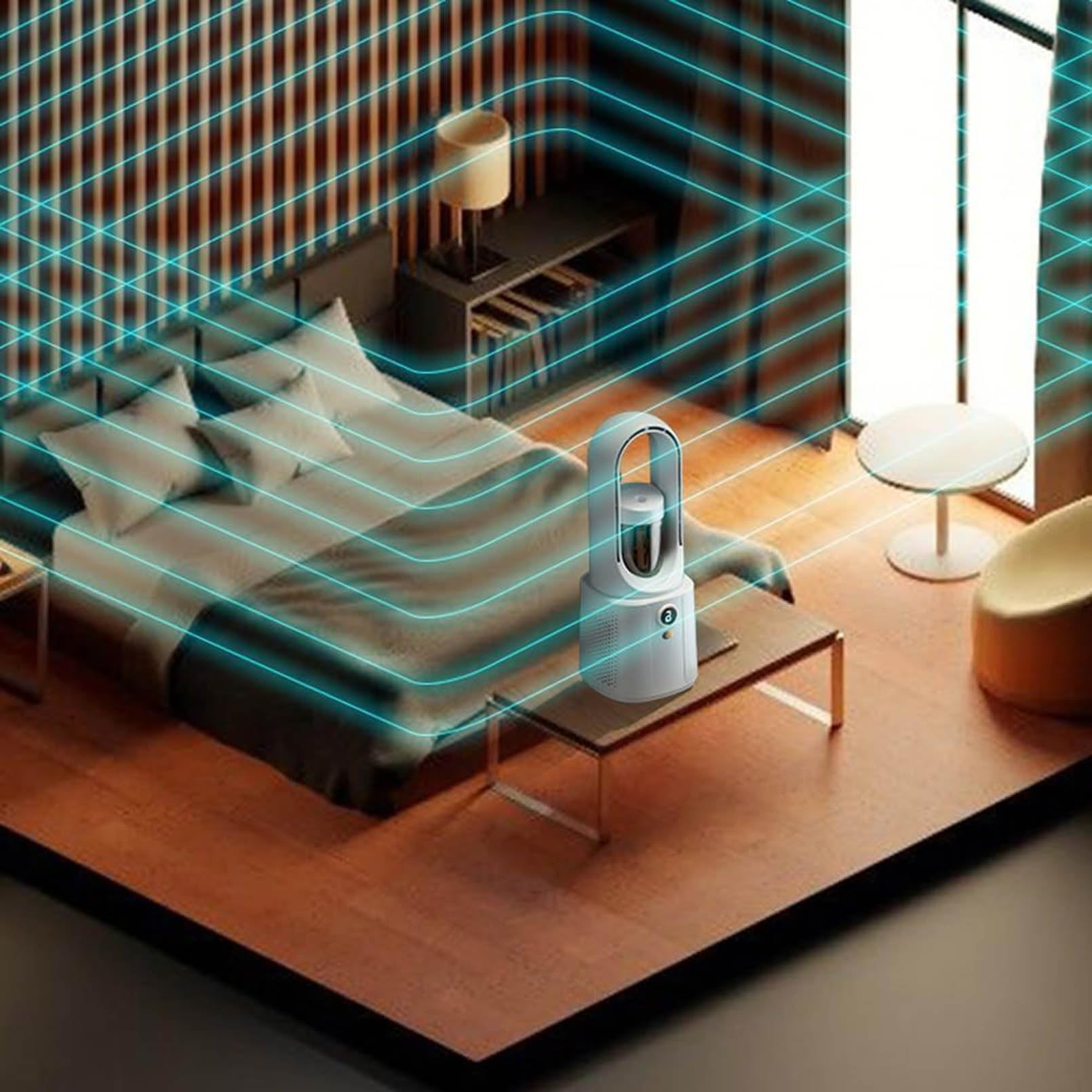 Condizionatore Portatile Ricaricabile Via USB Senza Ventola con 6 Livelli di velocità, autonomia da 1 a 3 Ore, Design Leggero in ABS, raffreddatore evaporativo