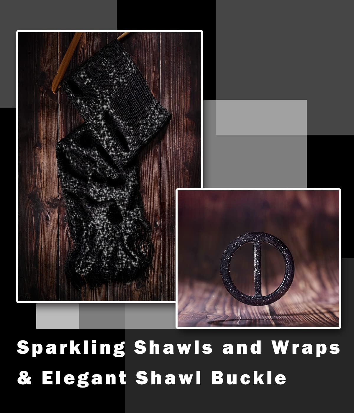 Sparkling Metallic Shawls and Wraps with Buckle,for Evening Dresses Party Wedding Bride Bridesmaid - Image 2