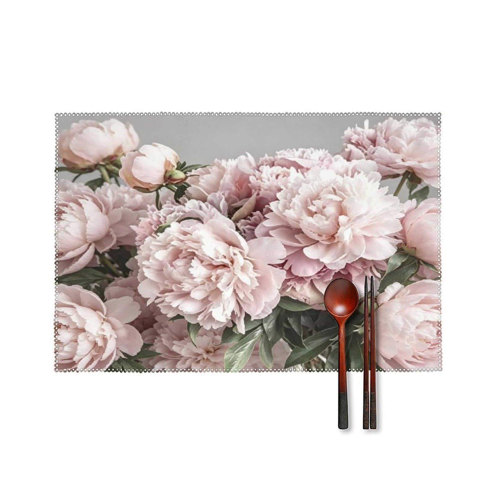 Fodpand Style Blush Pink Peony Placemats Set Of 4 Place Mats Table Mats