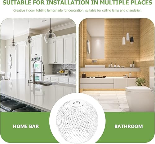 Miniatura 5 de DOITOOL Pantalla de lámpara de malla metálica para luz colgante, cubierta de luz colgante de techo de hierro, luz colgante de alambre de metal