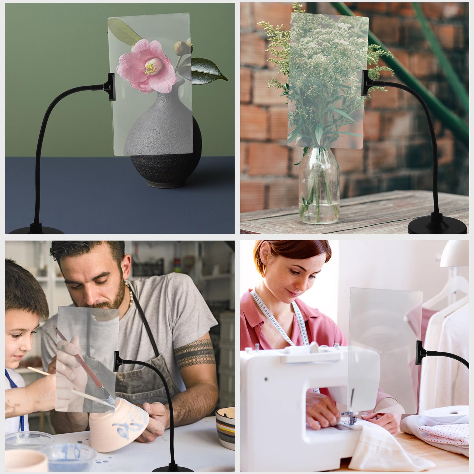 Luxshiny Leselupe mit Flexiblem Halter und 4 Facher Vergrößerung Vergrößerungsglas für Schmuck und Uhrmacherarbeiten Platzsparend für Arbeitsplatz