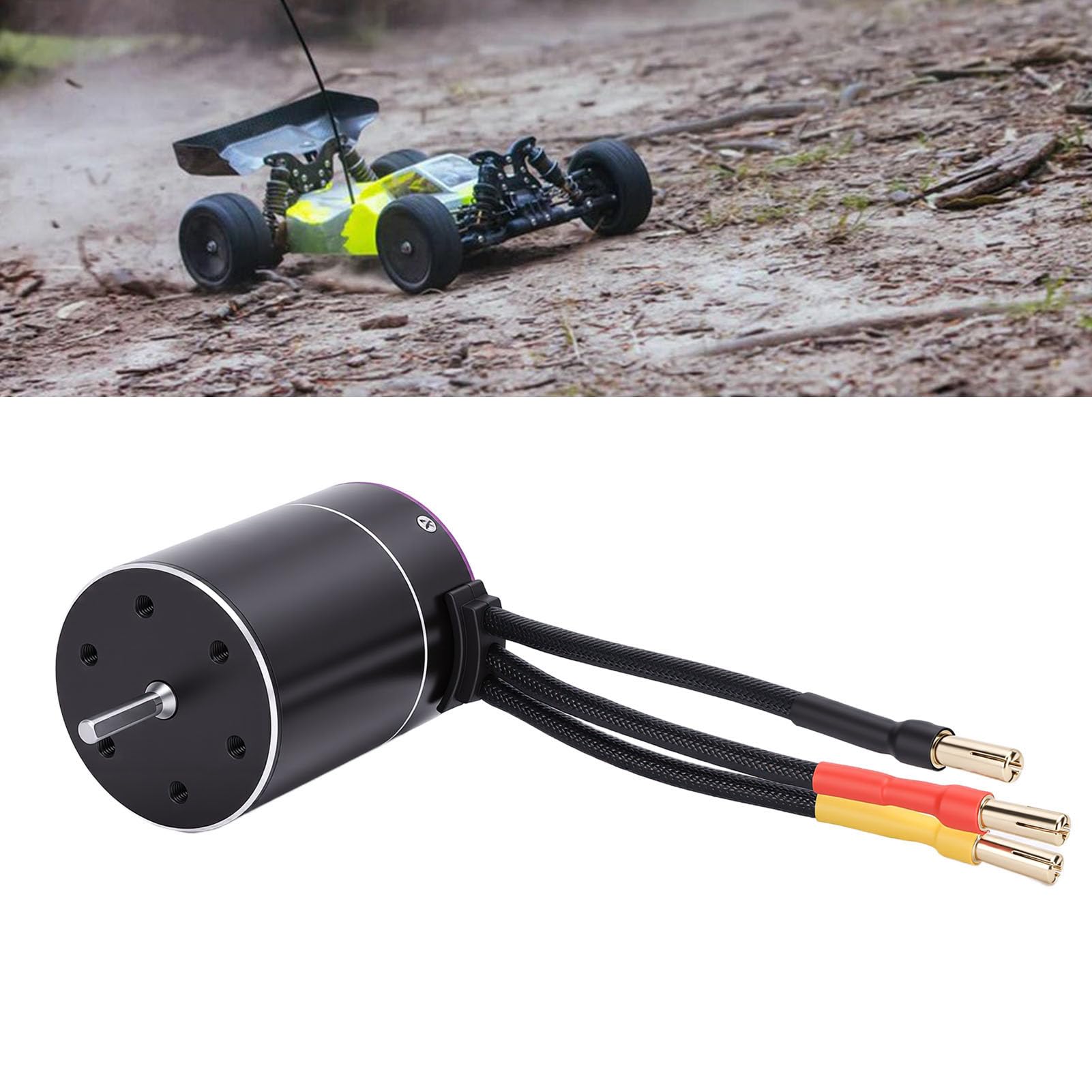 Motore Spazzolato Regolatore di Velocità, 6400 KV 46080 Giri/Min in Lega di Alluminio in Rame per Auto RC Camion Barca