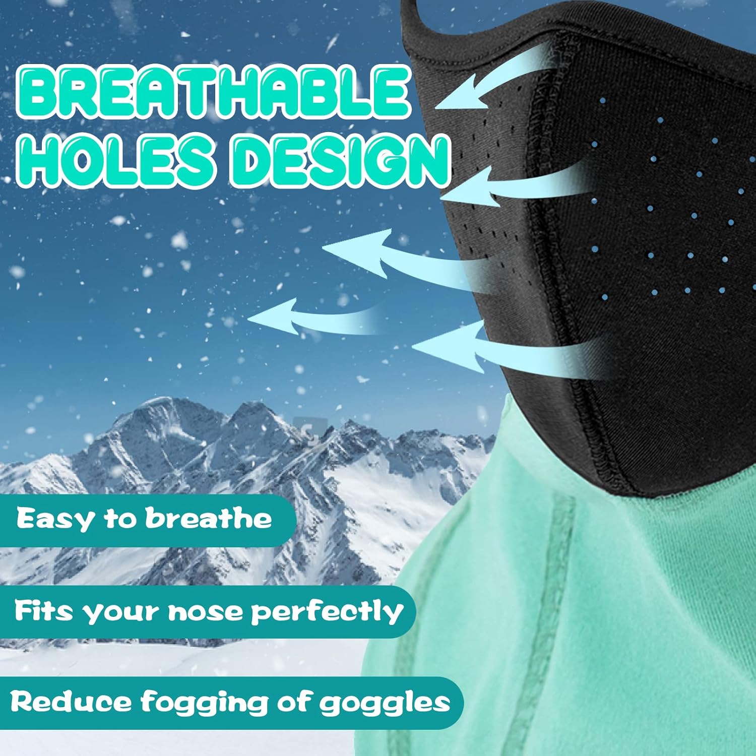 Kids Balaclava Ski Mask Winter Breathable Face Mask for Boys Girls Windproof Fleece Neck Warmer for Cold Weather - Image 4