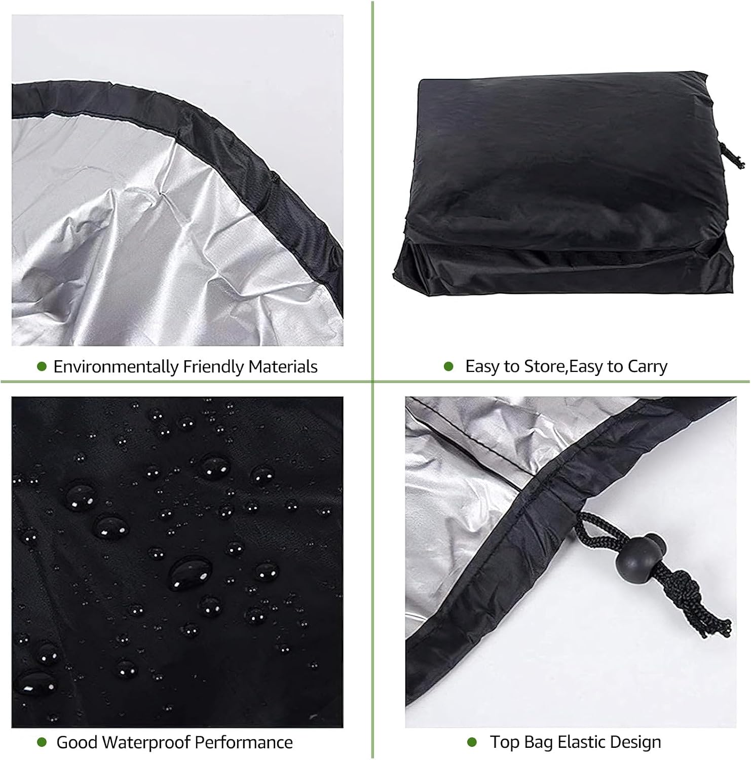 NICESOUL® Outdoor Patio Chair Cover for Swinging Egg Chair/Pod Chair/Stationary Egg Chair - Large Size for Oversized Double Egg Chair Waterproof All Weather Protection 51.1" W x 78.7" H (Black)