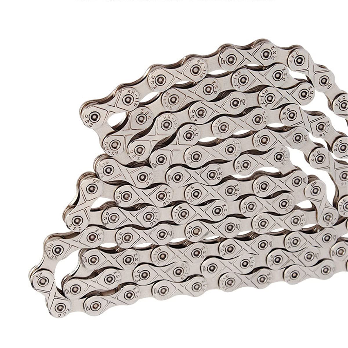 BATLAM Fahrradketten 6/7/8/9/10/11-fach Fahrradkette 116 Glieder Kettenglieder Mountainbike Fixed Gear Kettenzubehör für die meisten Fahrräder (Color : Silver, Size : 9S) (Silver 9S)