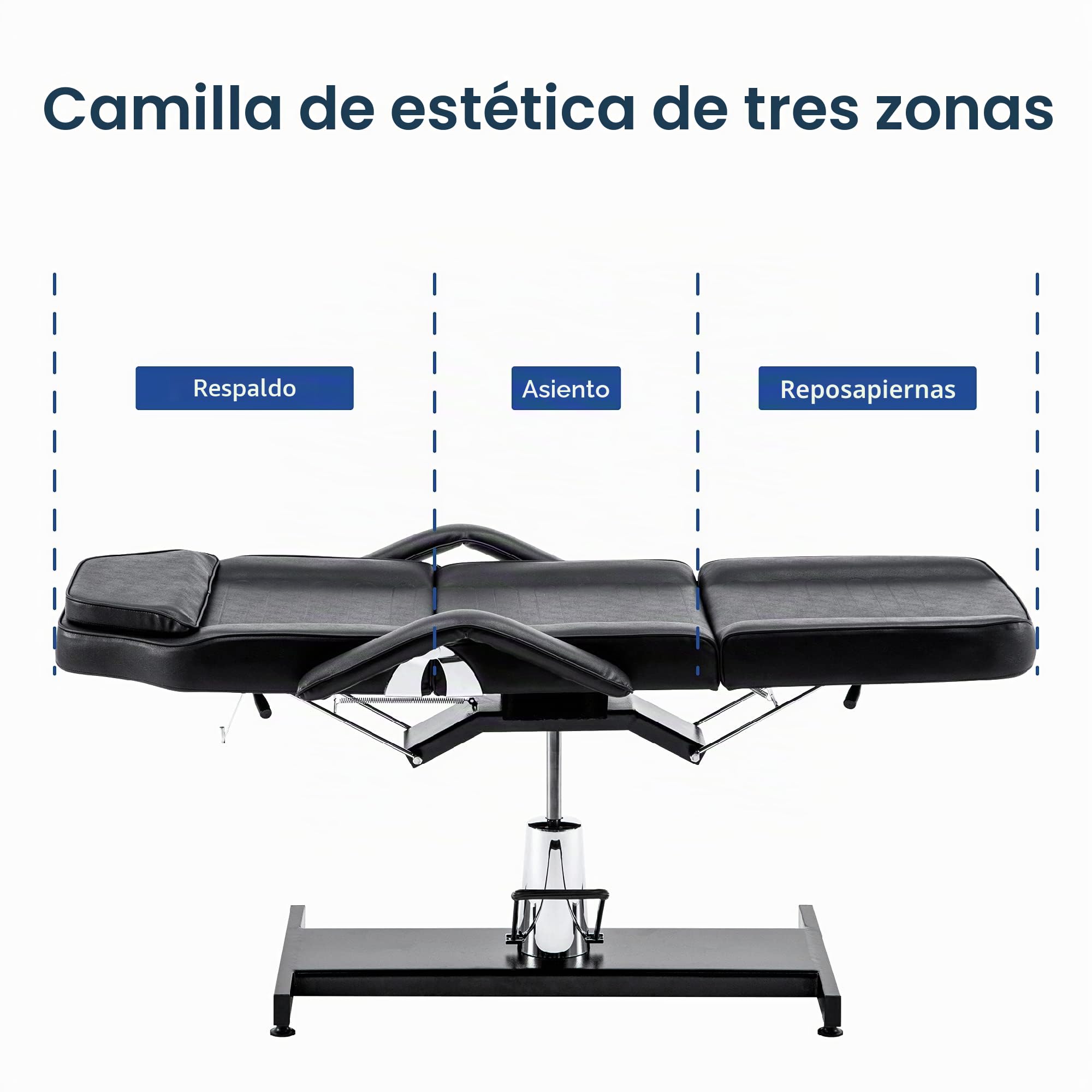 Barberpub Hidráulico Tumbona Terapia tattooliege Camilla de masaje silla Cabecero Soporte reposabrazos extensible