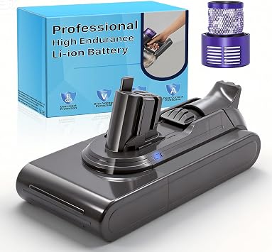 V11 Battery 10000mAh Click-in for Dyson V11/V15, Compatible with Extra/Absolute/Animal/Torque/Drive/Outsize/SV15/SV22/970425-01, Not for Screw-in Models