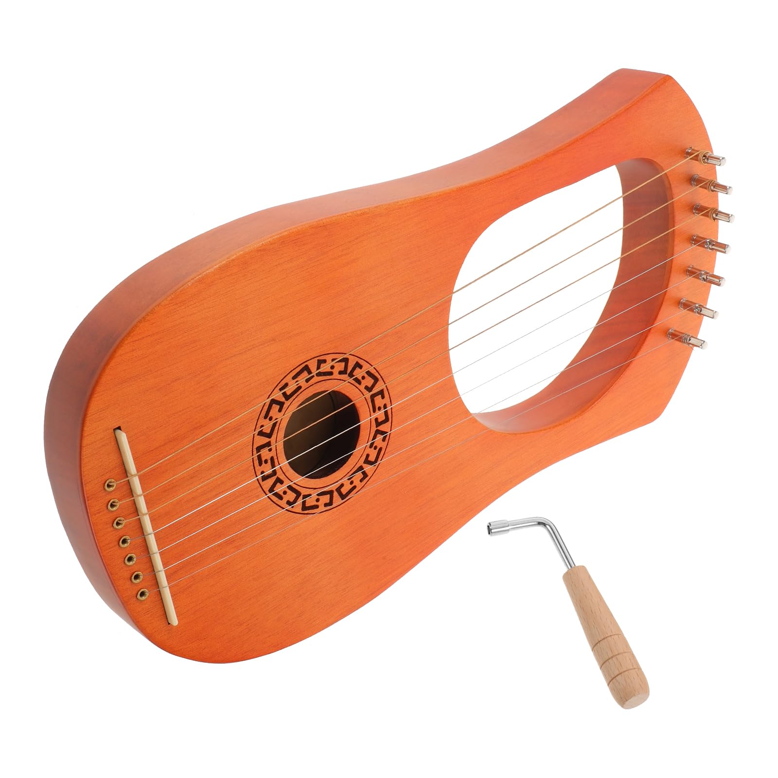 Alipis Arpa Lira in Legno a 7 Corde per Principianti Piccolo Strumento Arpa Portatile per Esercizi Musicali e Insegnamento Adulto