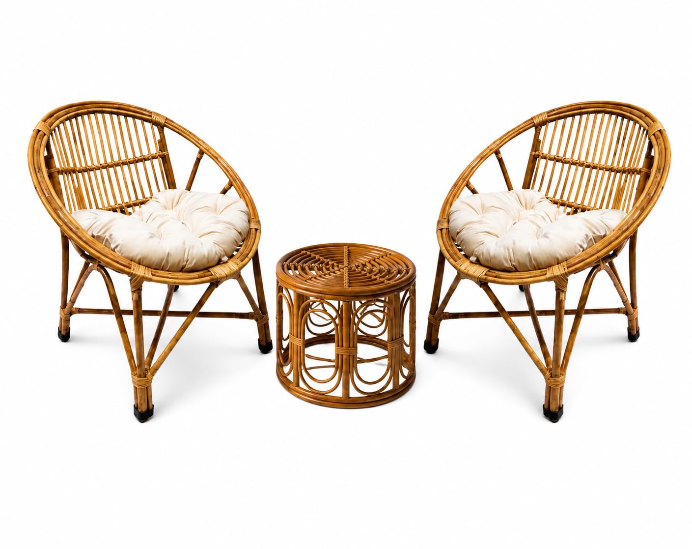 Premium Bamboo Chair Set with Table, Kursi, Garden Chairs with Table, Chairs for Living Room, Home, Bedroom, Kitchen, Office, Outdoor & Garden, Set of 2 Chairs and 1 Table-image-30