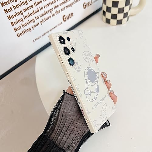 Miniatura 8 de Yonds Queen Funda para Samsung Galaxy A53, diseño de astronauta de dibujos animados, diseño de cohete espacial, luna y cohete, elegante funda