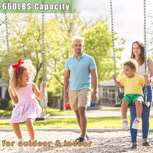 Miniatura 10 de Paquete de 2 cadenas colgantes con 4 mosquetones, kit de herramientas de hamaca resistente de capacidad de 660 libras para sacos de boxeo, sillas de