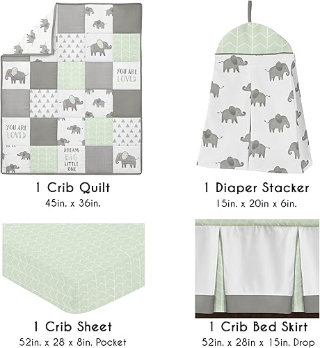 Miniatura 8 de Sweet Jojo Designs Gris y blanco bohemio elefante bohemio niño niña género neutro unisex bebé cuna juego de ropa de cama infantil habitación manta