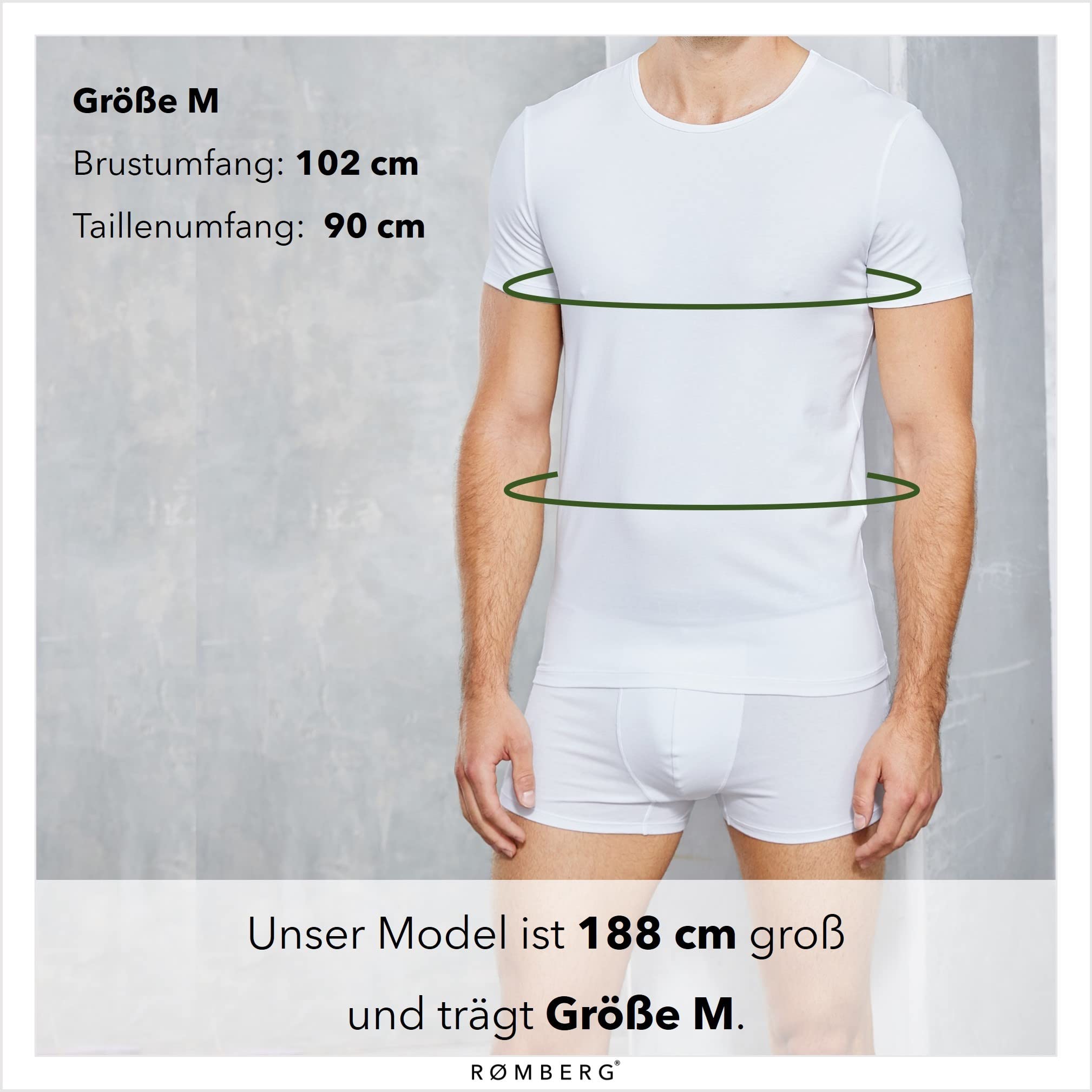 Romberg Herren Unterziehshirt mit Rundhals, 3er Pack aus nachhaltiger Bio-Baumwolle (GOTS Zertifiziert)