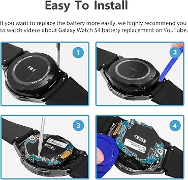 [580mAh]Battery for Samsung Gear S4 EB-BR800ABU 46mm (Not for 42mm), Upgraded High Capacity Li-Polymer Replacement Battery for Samsung Galaxy Watch/Galaxy Gear S4 SM-R800 SM-R805 with Repair Tool Kits