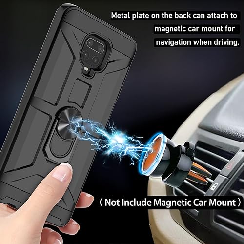 Miniatura 4 de Funda para Xiaomi Note 9 Pro, Note 9sNote 9 Pro Max, con 3 protectores de pantalla de vidrio templado, soporte de anillo integrado y soporte