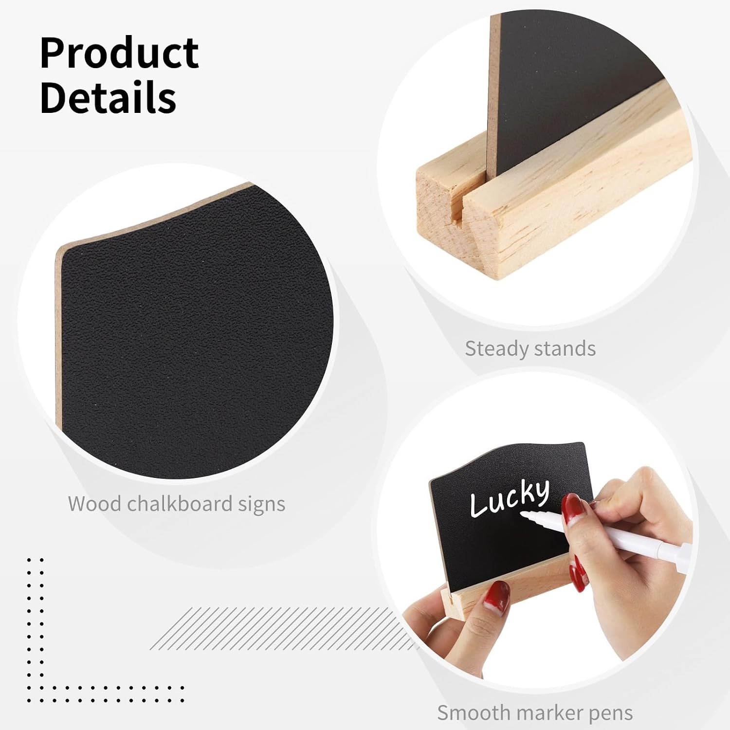 Generic 16 Mini Chalkboard Signs with Stands, 4X3 Inch Reusable Wooden Food Markers, Includes Marker Pens, Ideal for Buffets, Weddings, Restaurants, and Bar Displays