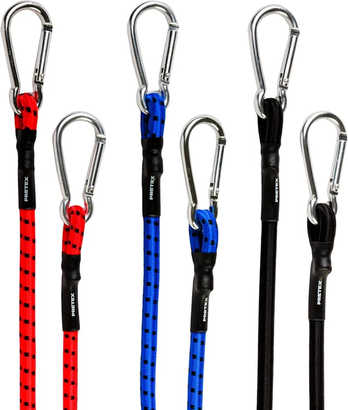 ESpring Corde Elastiche Con Gancio 89 Cm – Set Da 12 Pezzi, Blu, Per Portapacchi E Carichi Sicuri