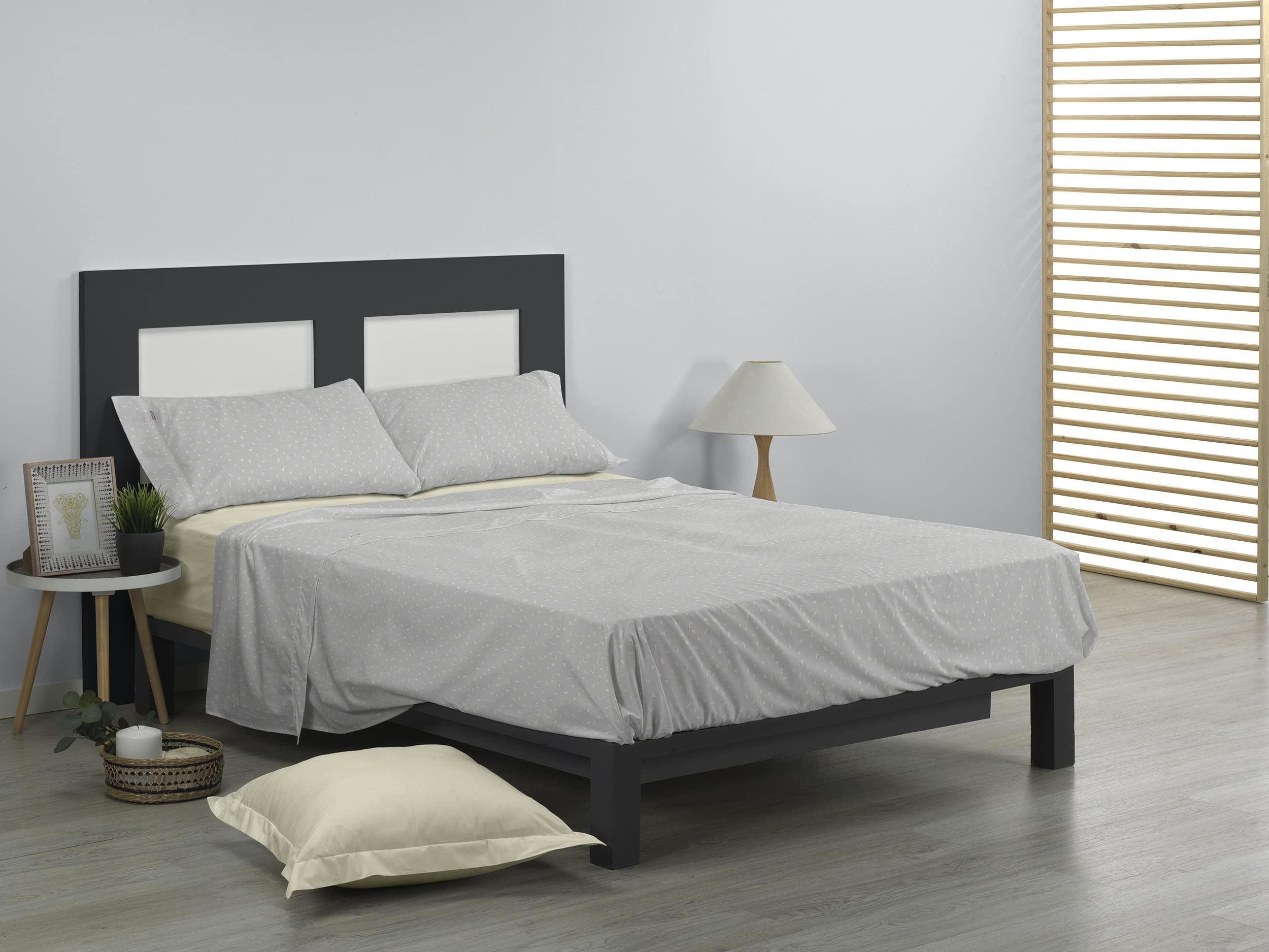 Juego de sábanas Iber color perla. Cama de 180 cm. 4 piezas