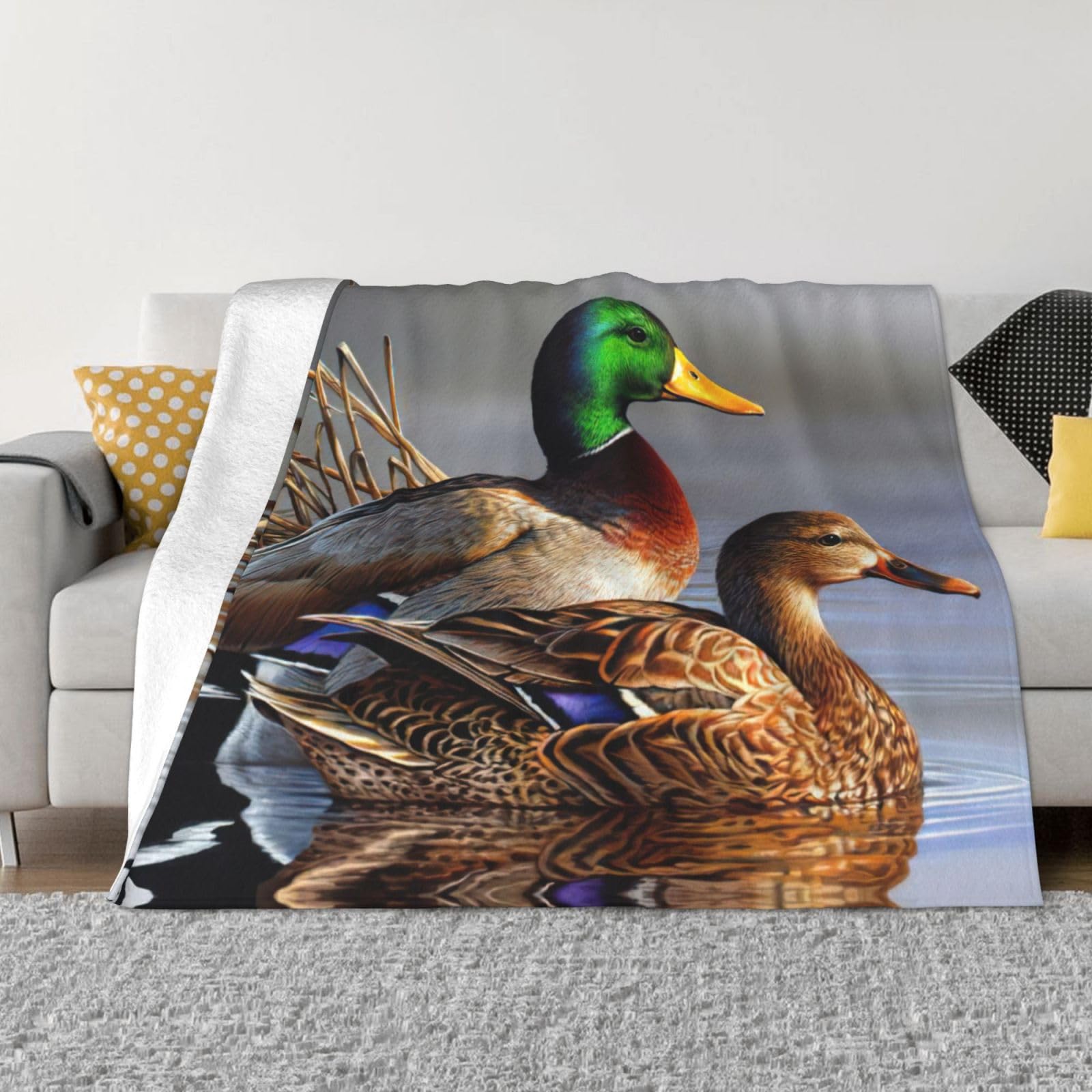 Couverture en flanelle colvert EdWal plaid lit et canapé 152x127 cm