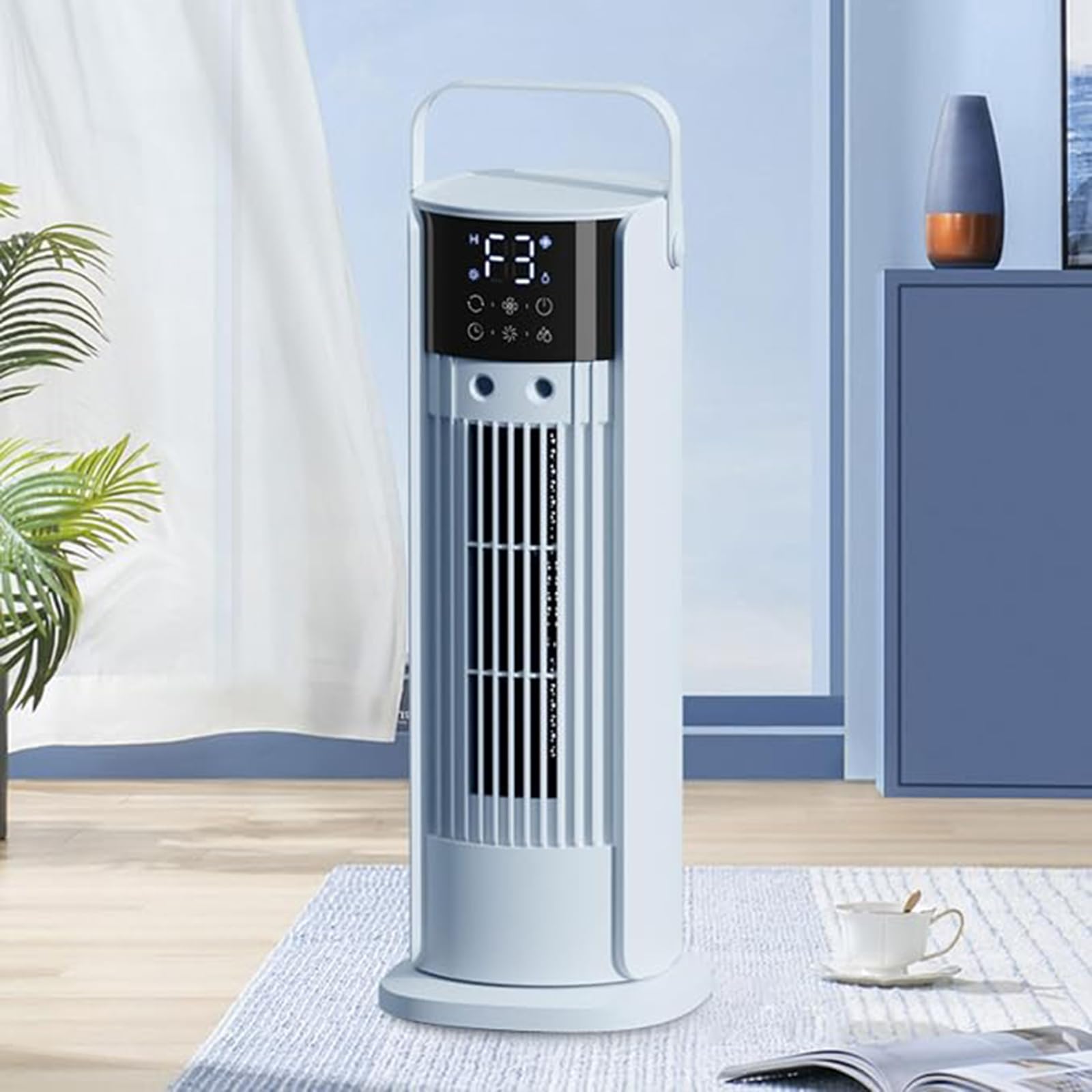 Scumlovy Portable Air Conditioner Cooling Fan Evaporative Cooler with 3 Speeds &3 Modes 10H Timer 700ml Water Tank Remote Control Humidifier Circulator for Room Office Home.