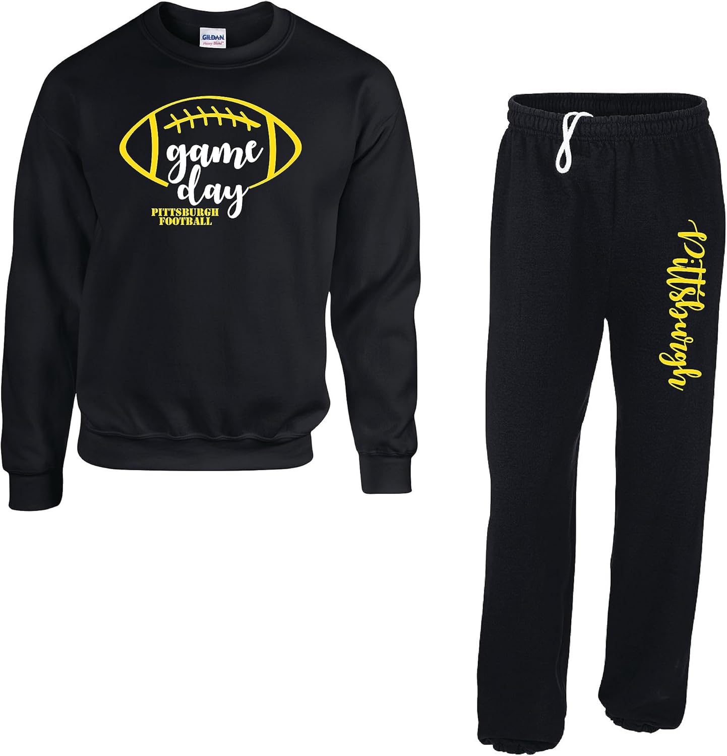 Action Game Day Custom Football Fan Pittsburgh Sweatpant Sweatshirt Set Men Ladies